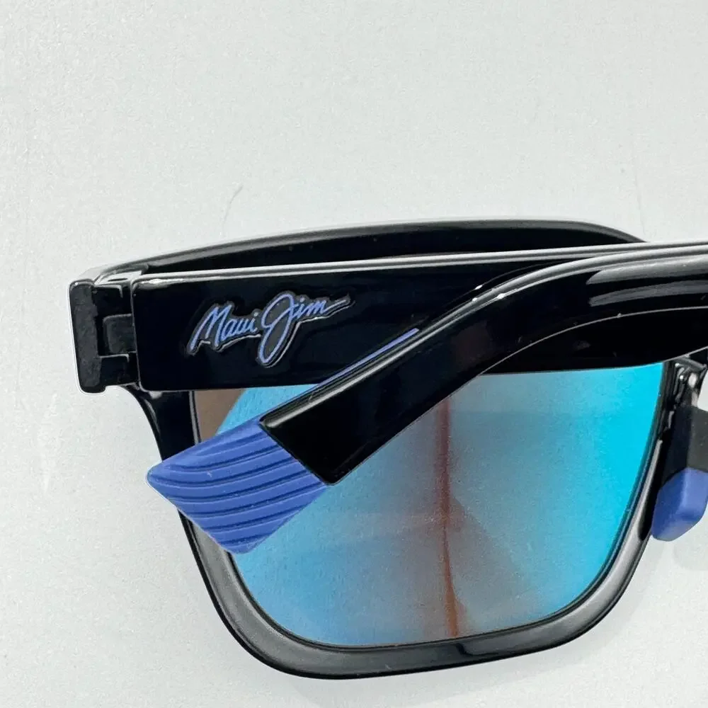 Maui Jim Sunglasses Punikai MP-BH MJ631-02 Black Square Blue Lens 56-17-140mm